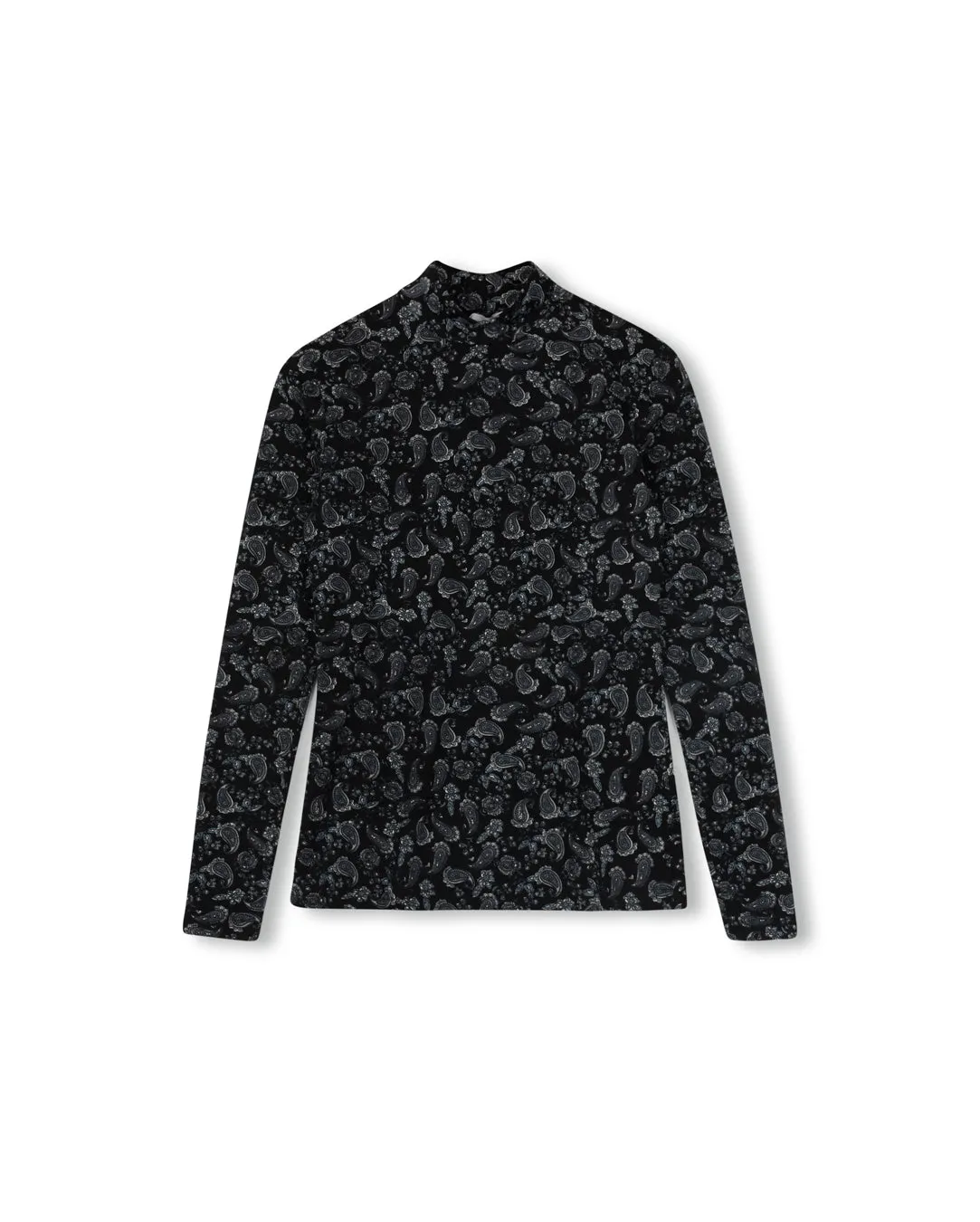 Printed Fitted Mock Neck Summer Casual