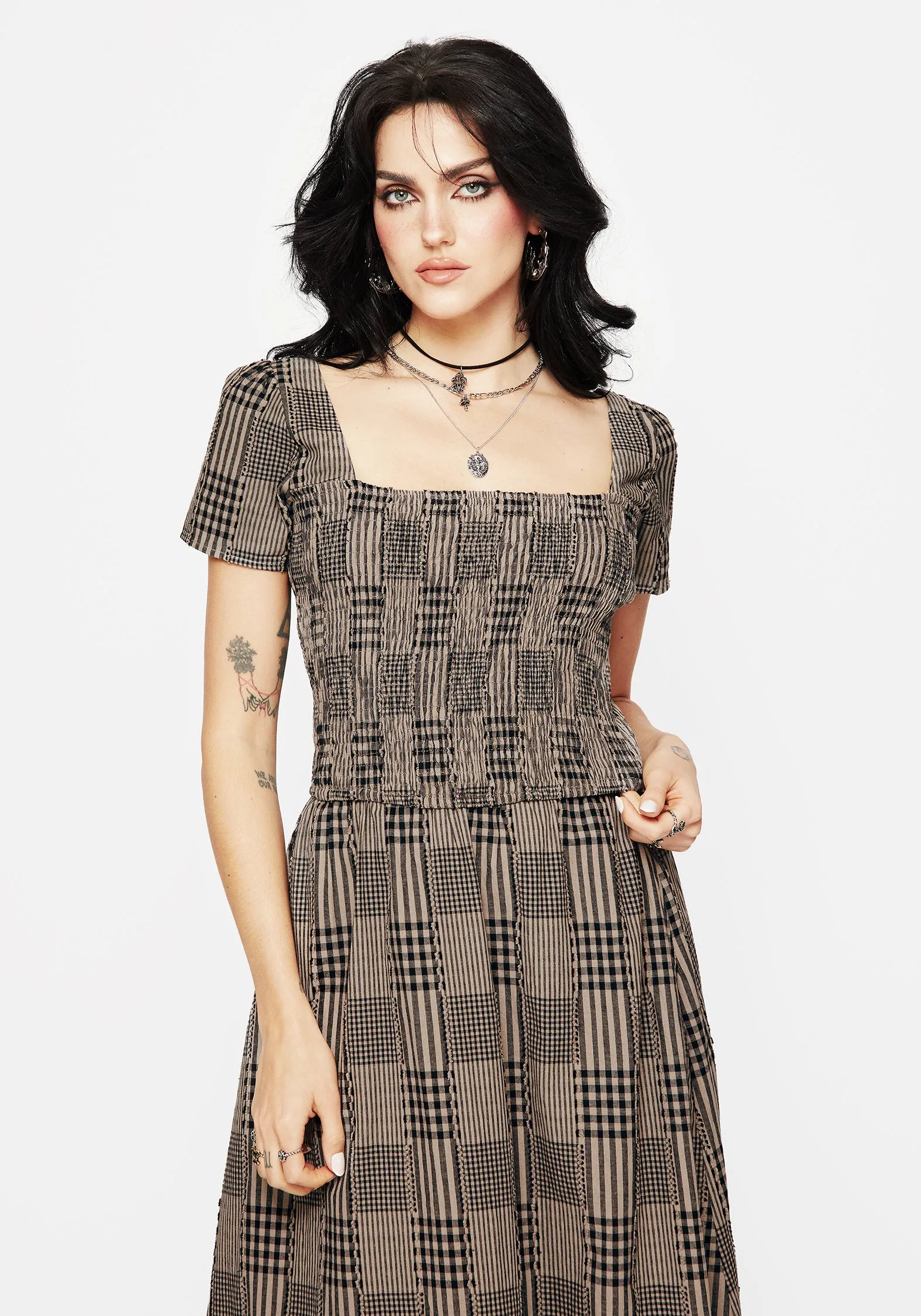 Mabel Check Top EcoCertified Textile