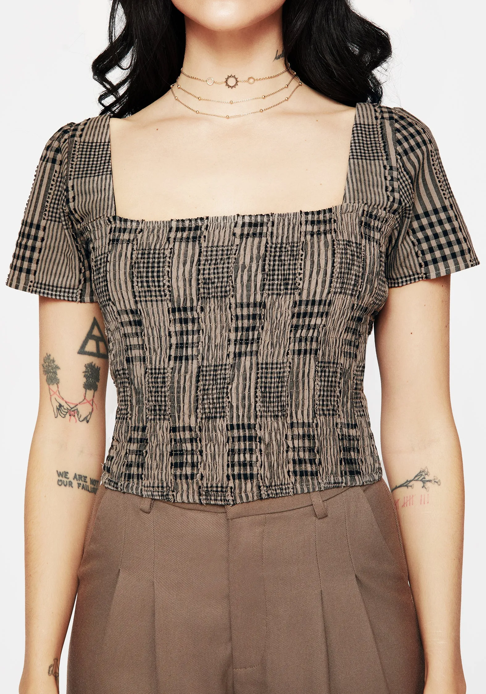 Mabel Check Top LaserCut Edges
