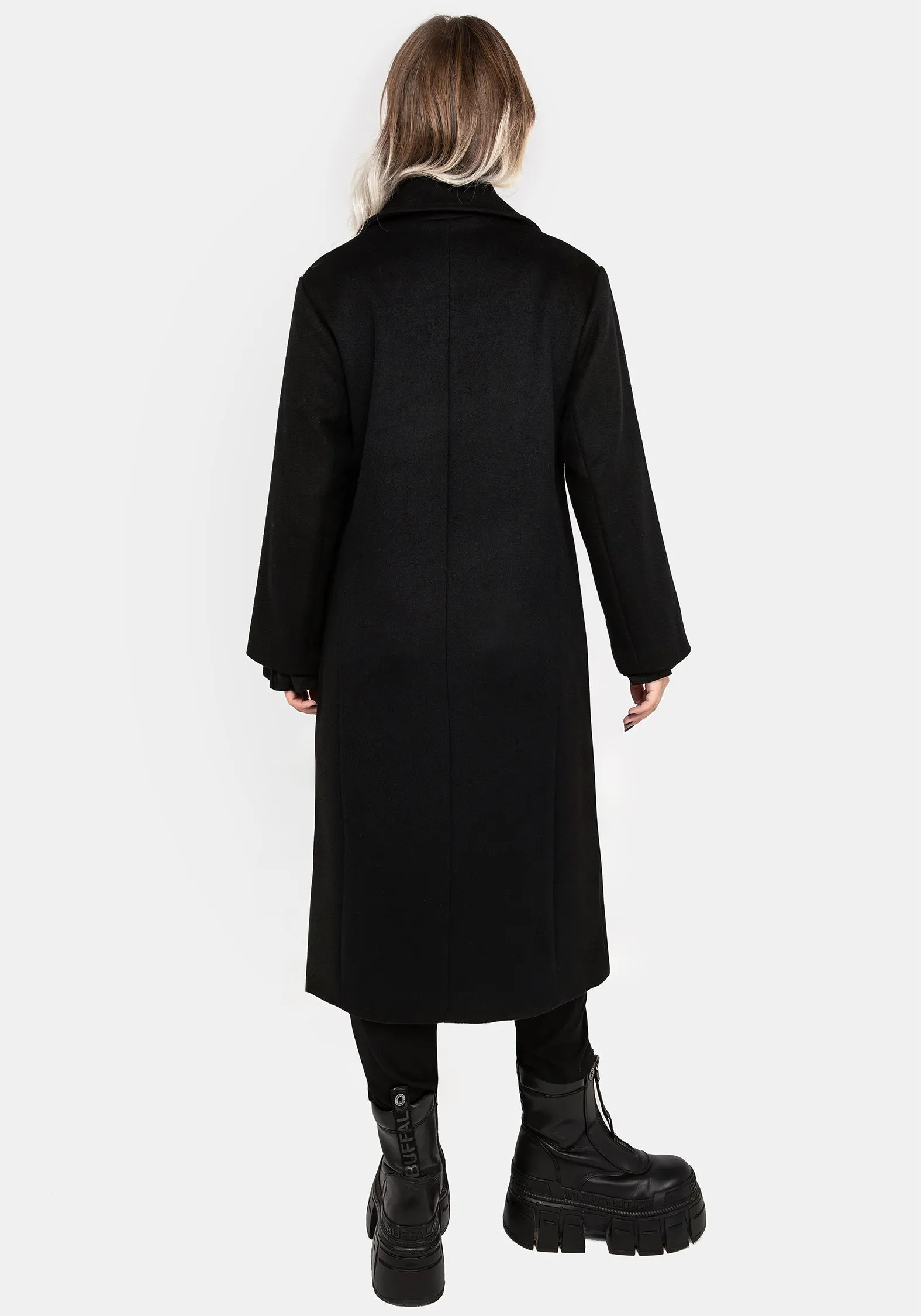 Very Cold Magnetic Fastenings Theia Double Breasted Longline Wool Blend Coat