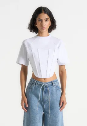 Stylish Wear Juline - Corset T-Shirt - White