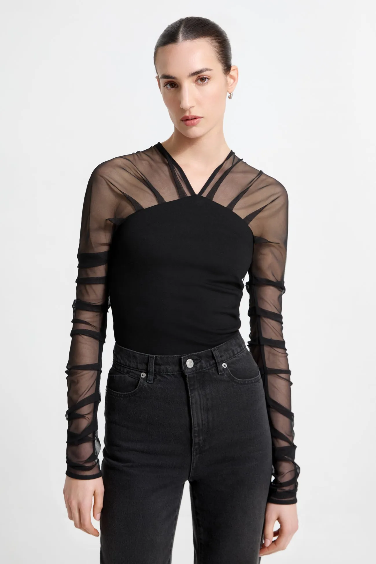 Lita Top ButtonDownCollar Unstructured Silhouette