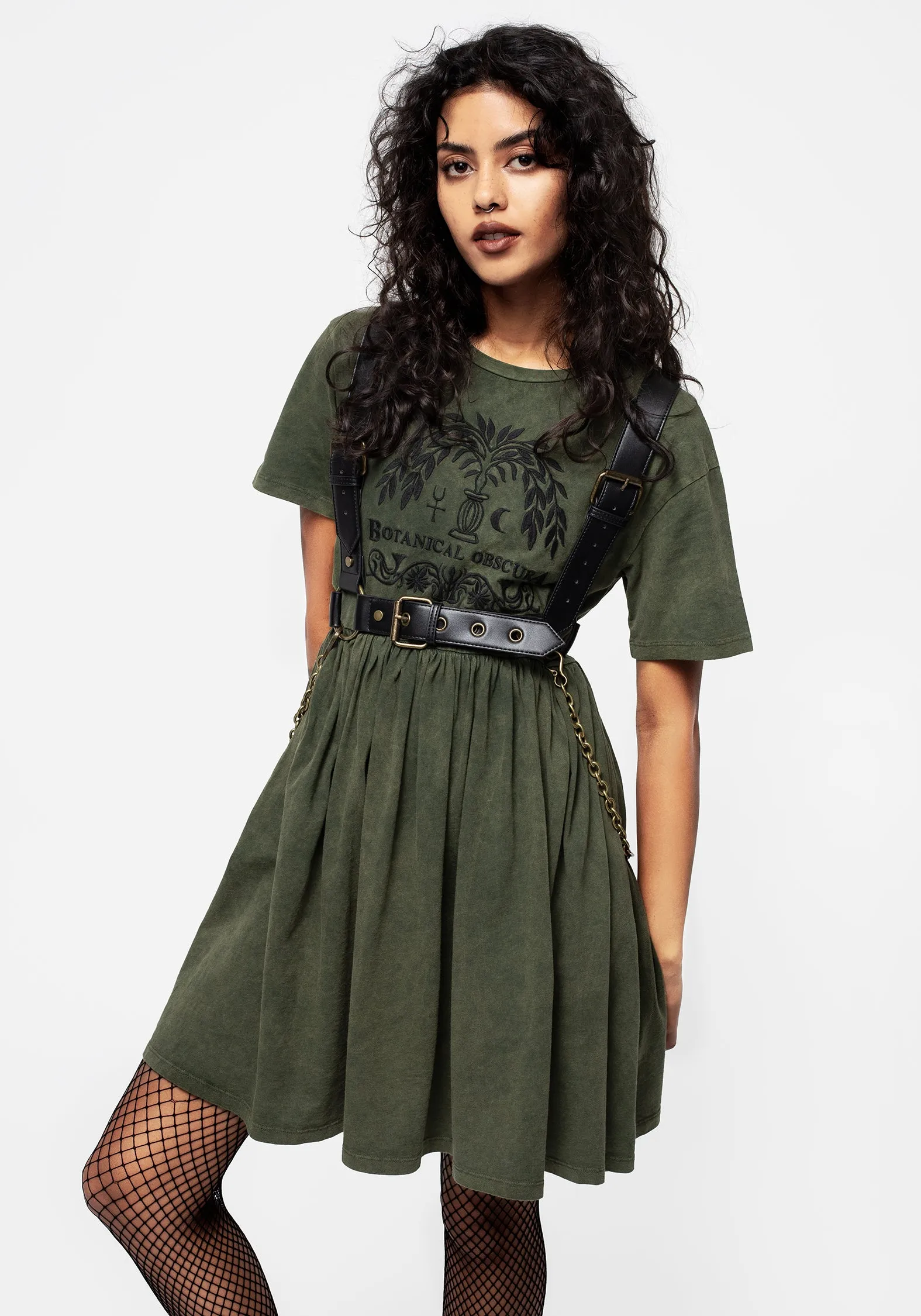 Calm Drape Obscura Graphic Print Mini Skater Dress