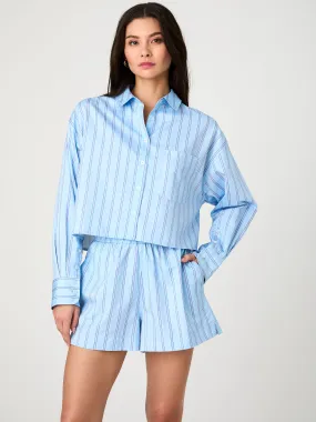 Professional Wear ElasticEdgeBinding Lorenzo Stripe Cropped Shirt