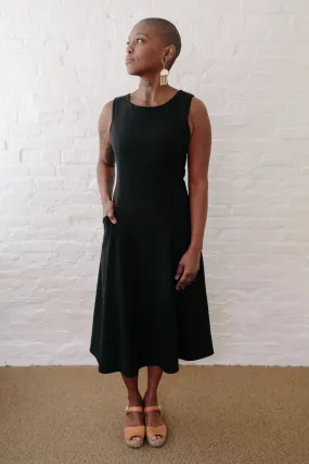 Picture Perfect Lori Dress in Black Linen