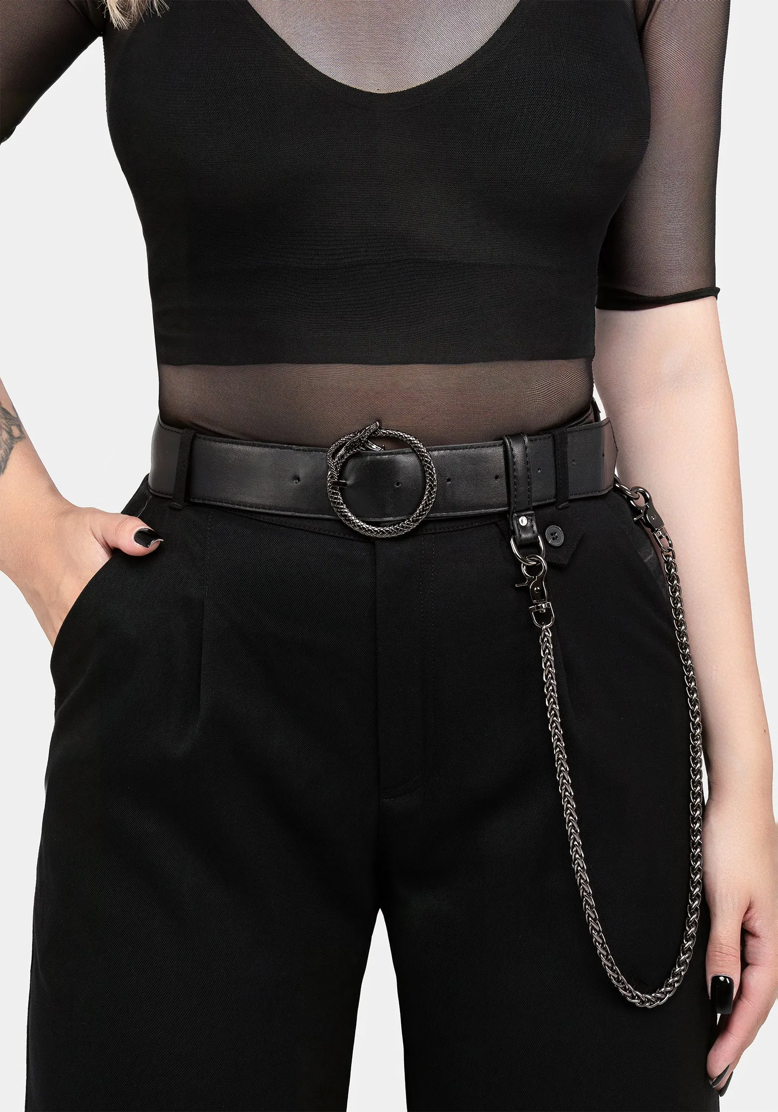 Ouroboros Snake Buckle Chain Belt Comfort-First Structured Hemline
