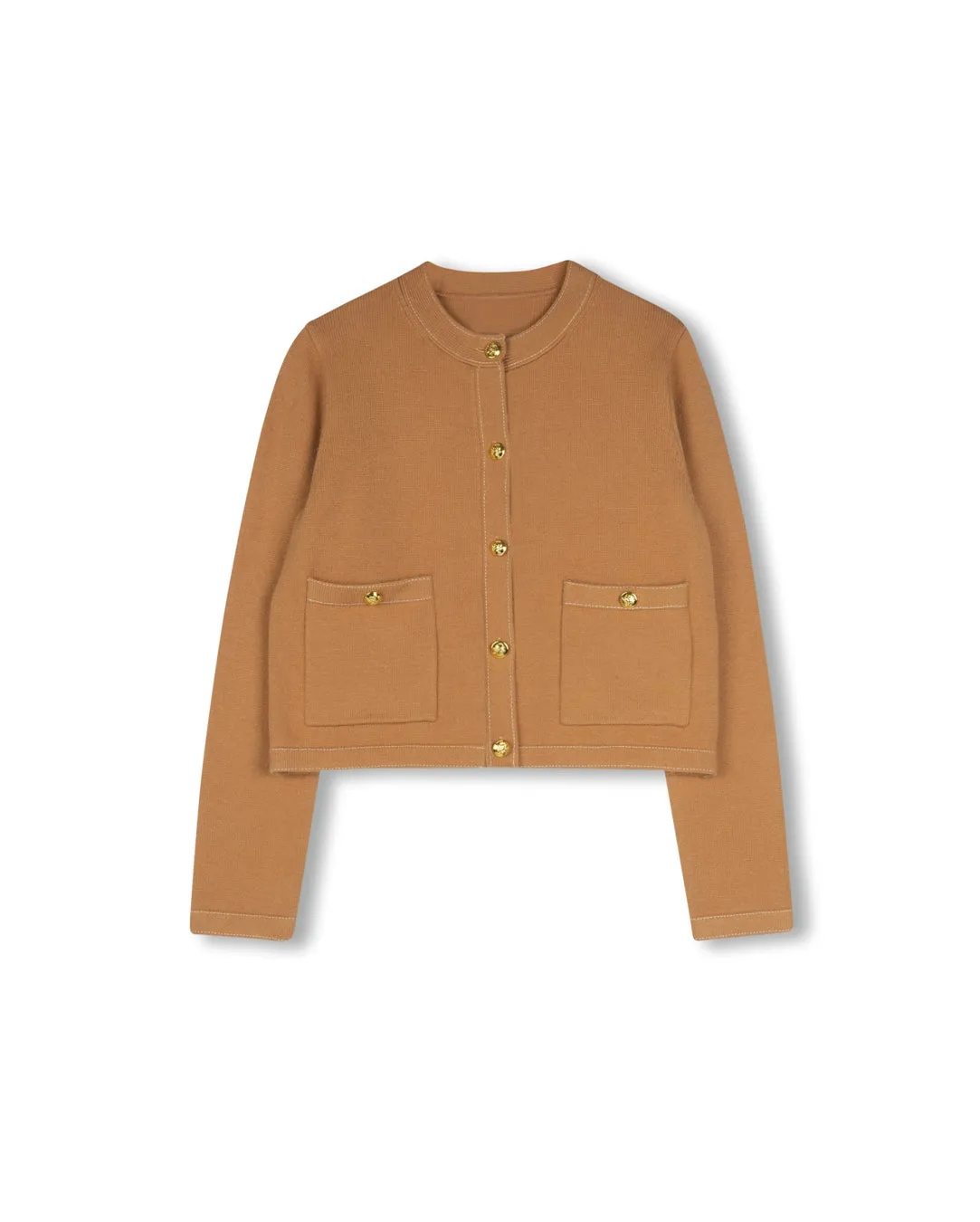 Luxury Comfort Layering Options Knit Stitched Cardigan