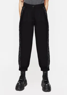 Business Meeting Rosethorn Embroidered Balloon Trousers