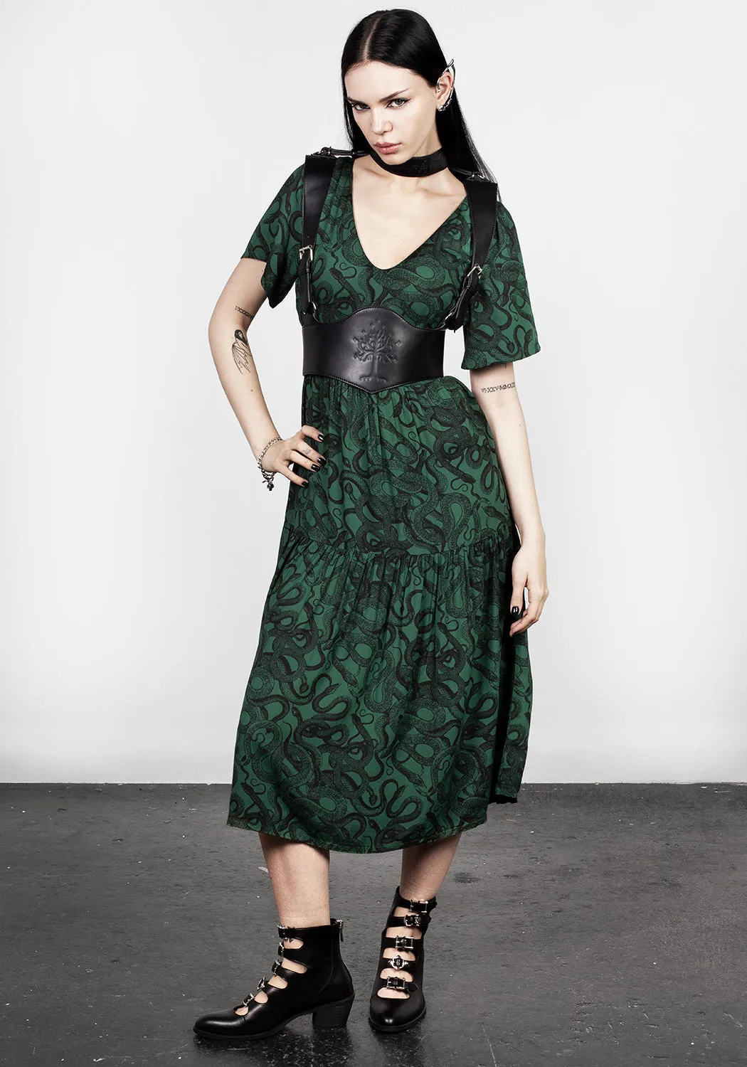 Ophidia Midi Dress Long Sleeve