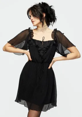 Smart Fit Lucien Textured Angel Sleeve Mini Dress