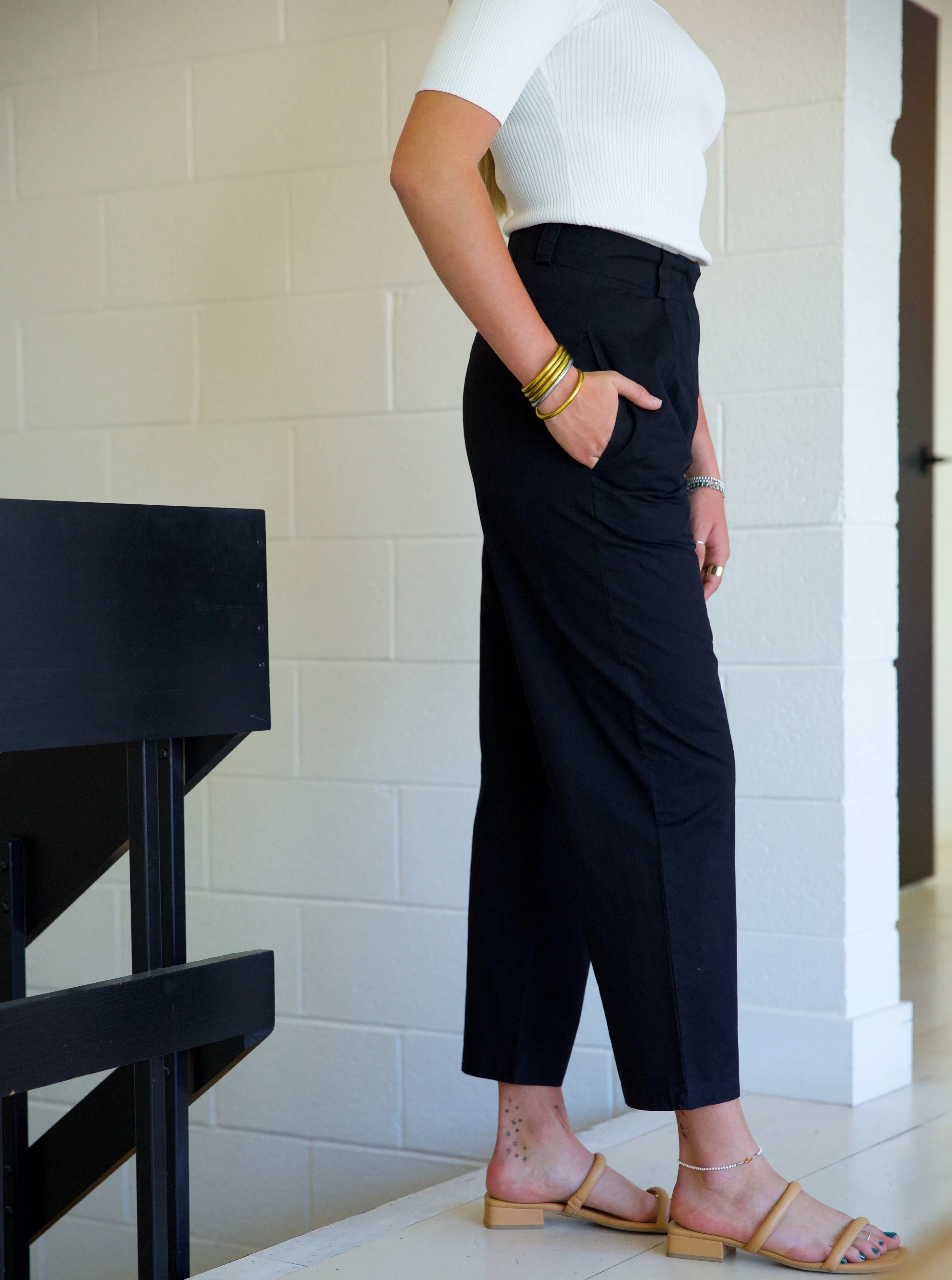 Lula Pant Black Customizable Hem Options Party Look Luxury