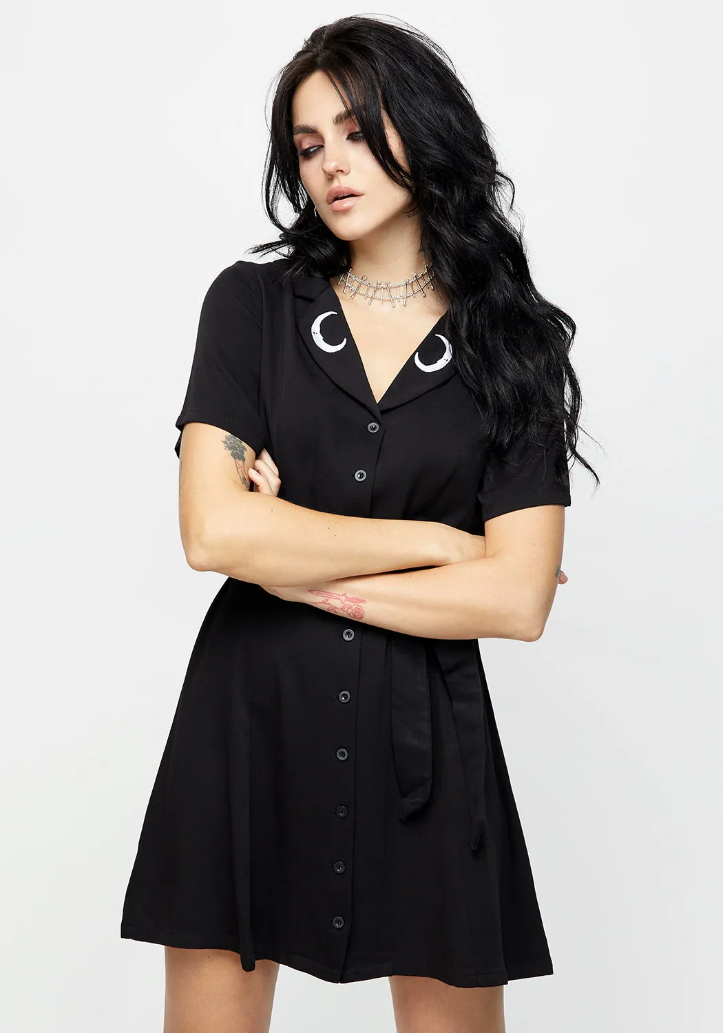 Comfy and Cozy Luna Button Down Mini Shirt Dress