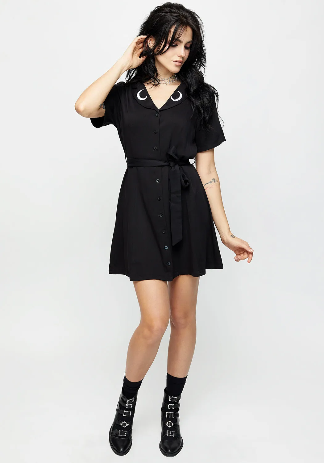 Luna Button Down Mini Shirt Dress Eco-Lining