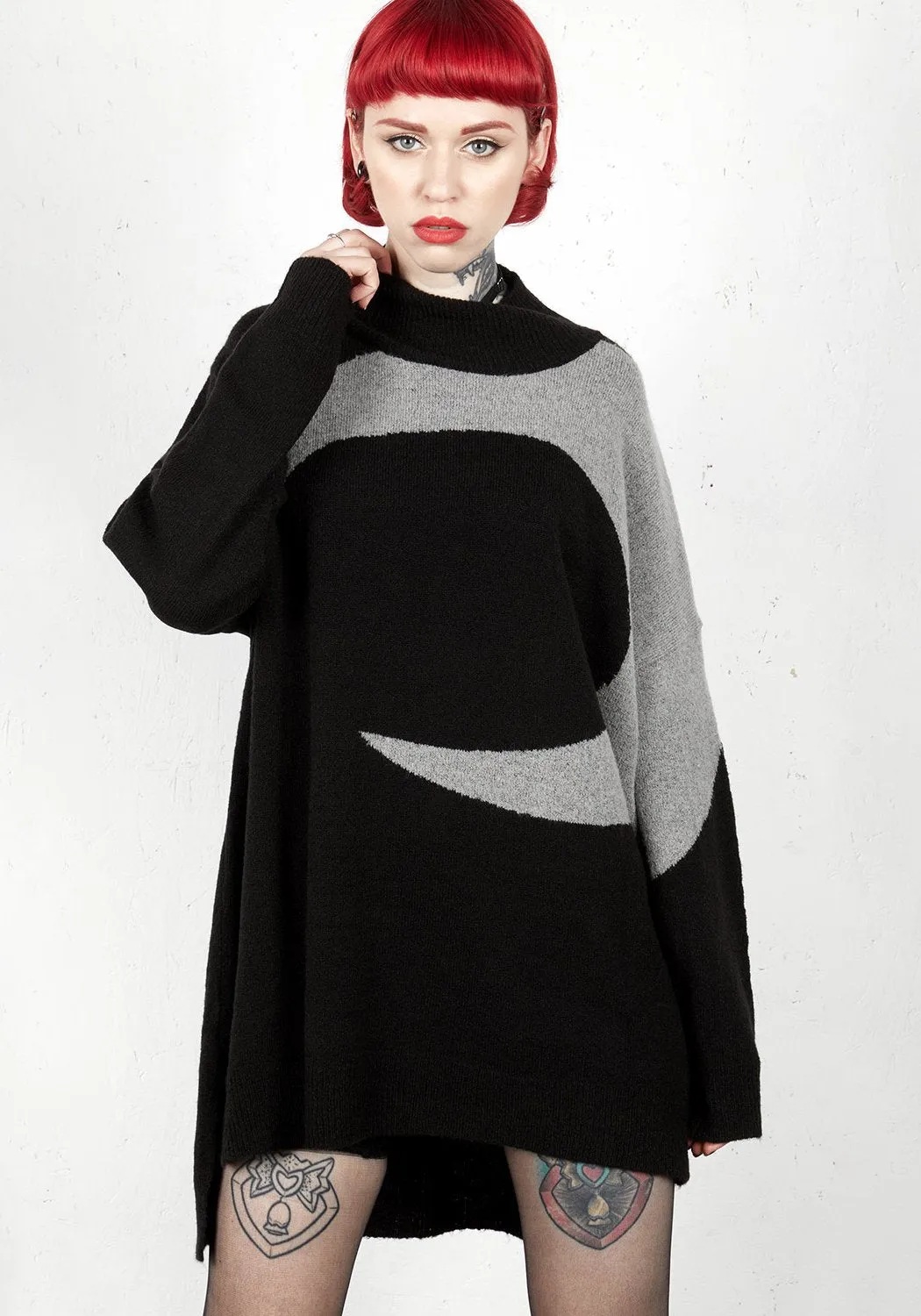 Luna Longline Jumper Compact Knit Structure