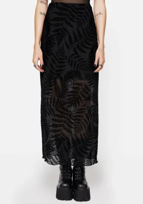 Lunafern Mesh Fern Leaf Midaxi Skirt Polished Fit