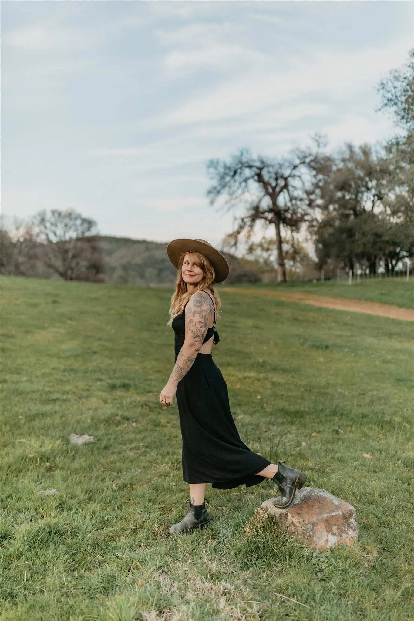 single wear Meadow Dress in Black Challis