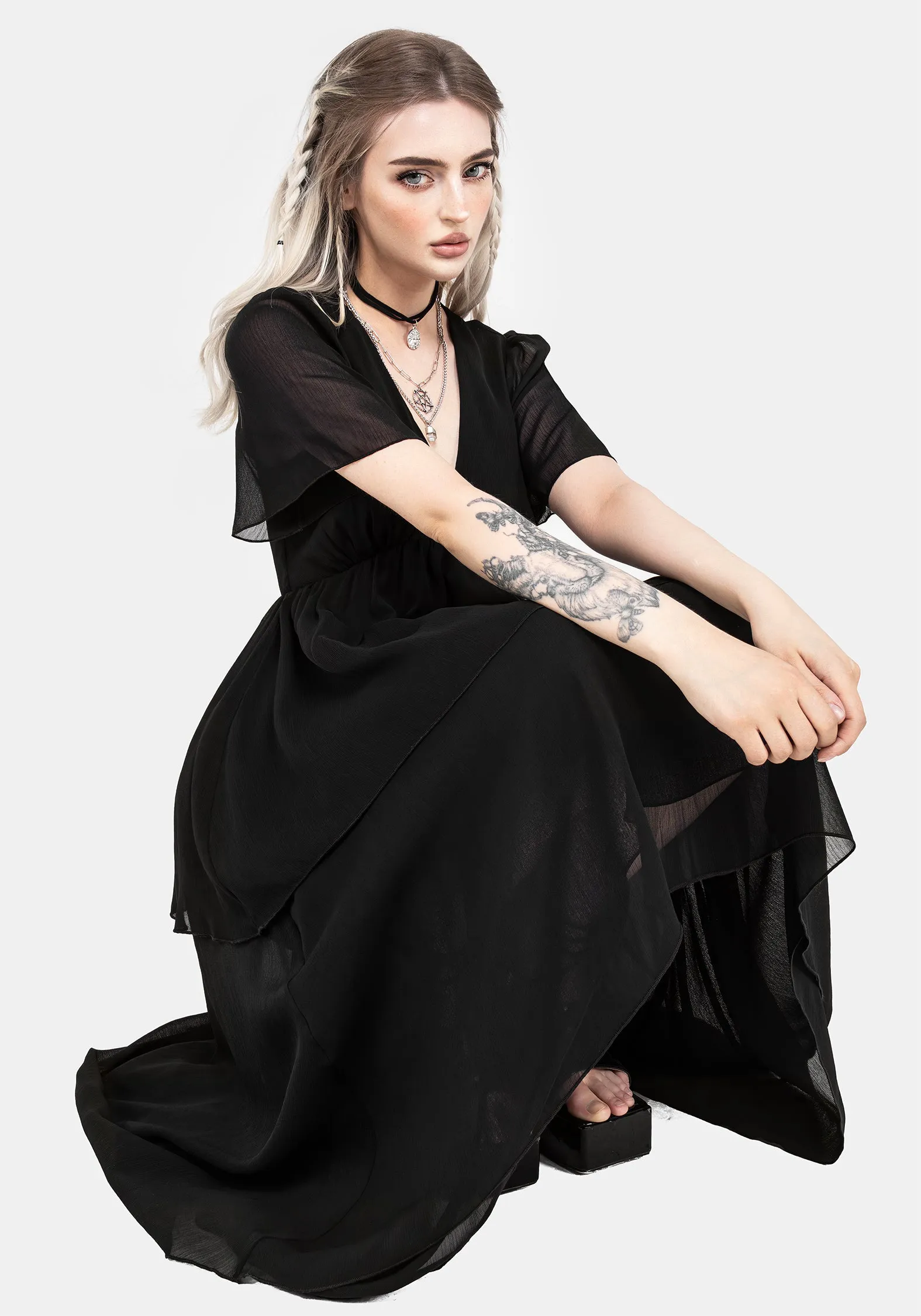 Quick Match NonChafeSeams Sasha Tiered High-Low Dress