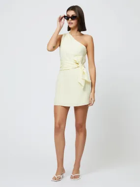 Formal Style Modern Layers Birdie Linen One Shoulder Dress