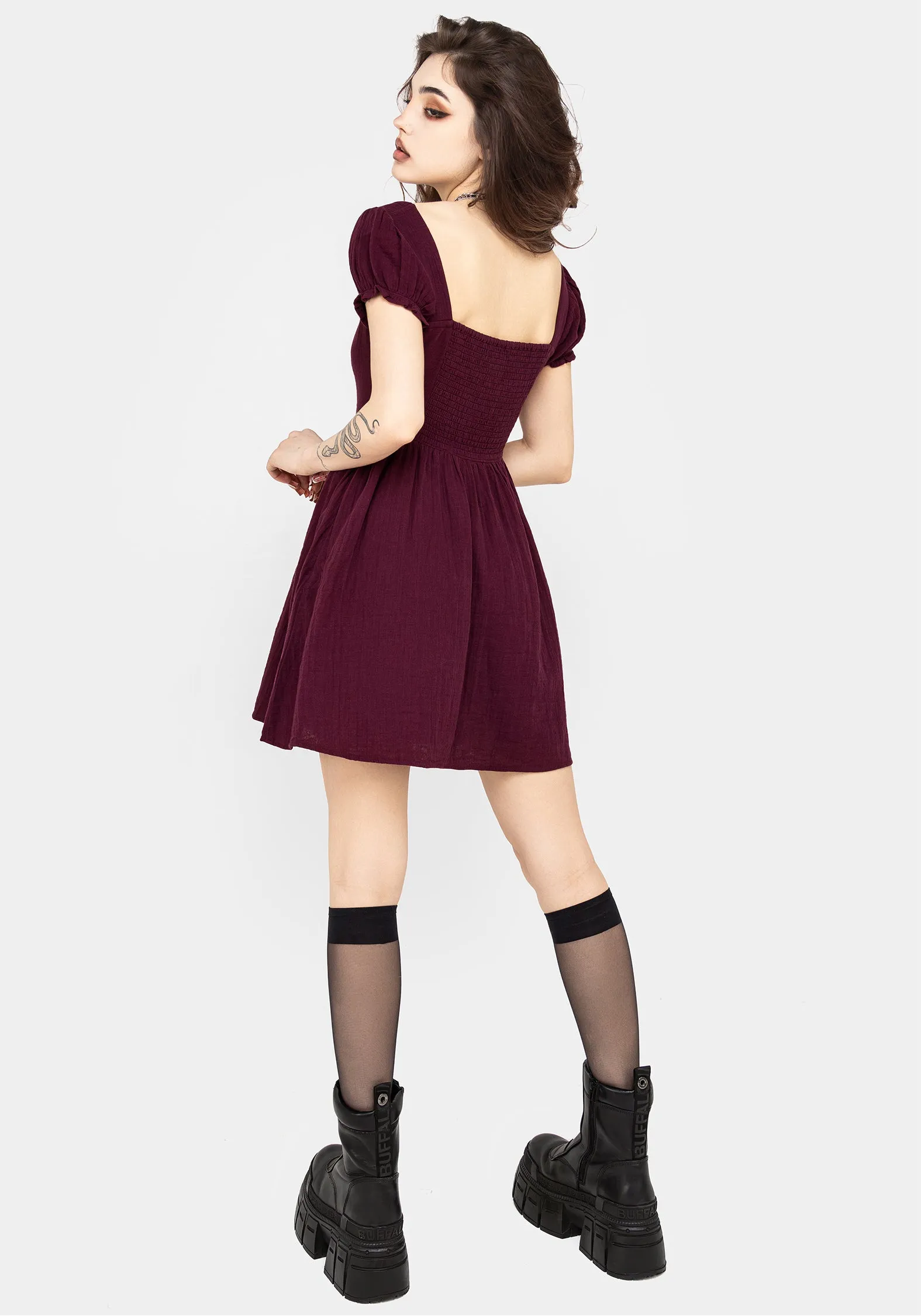 Versatile Mood Frances Embroidered Cotton Mini Dress