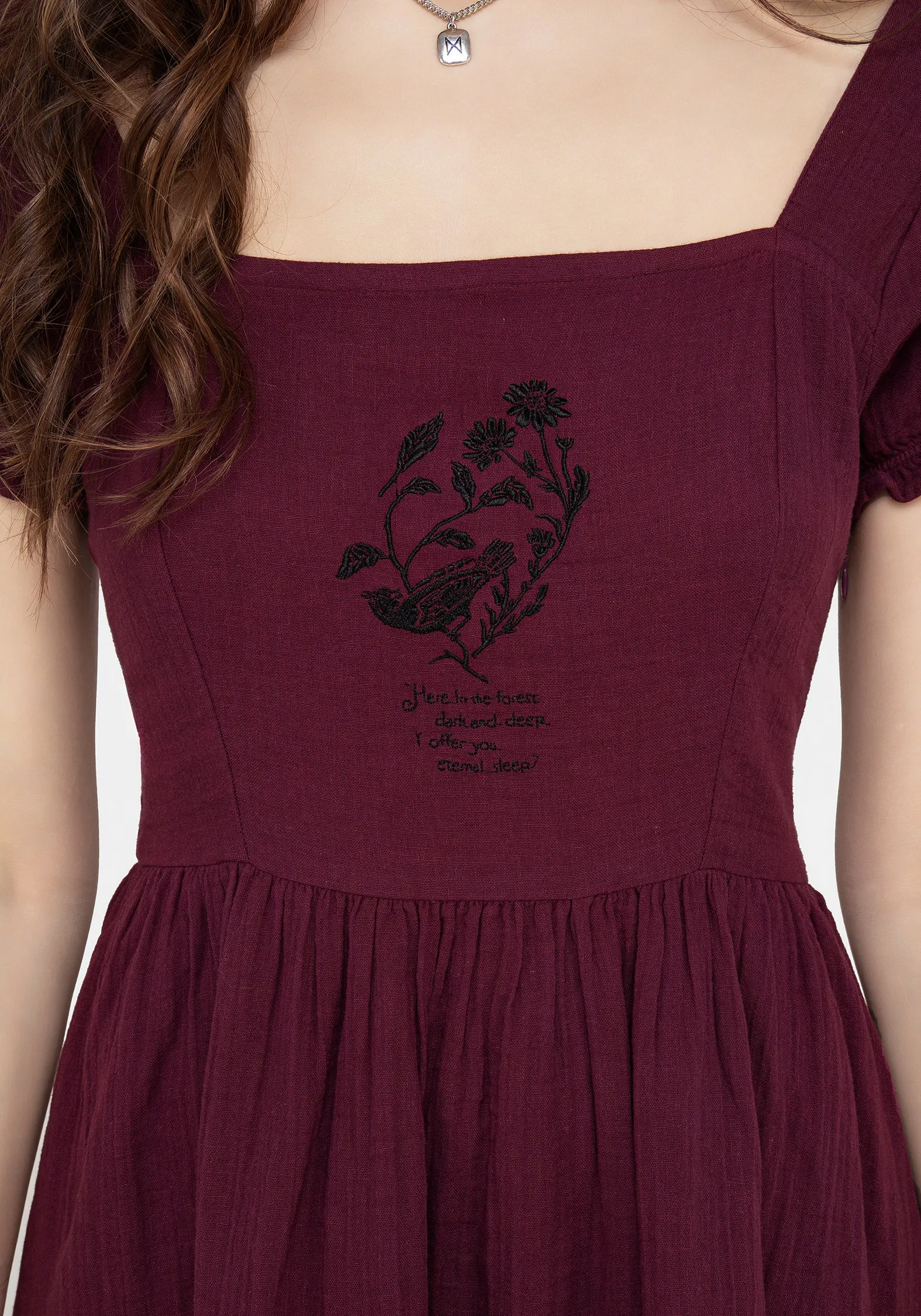 Grab Quick Frances Embroidered Cotton Mini Dress