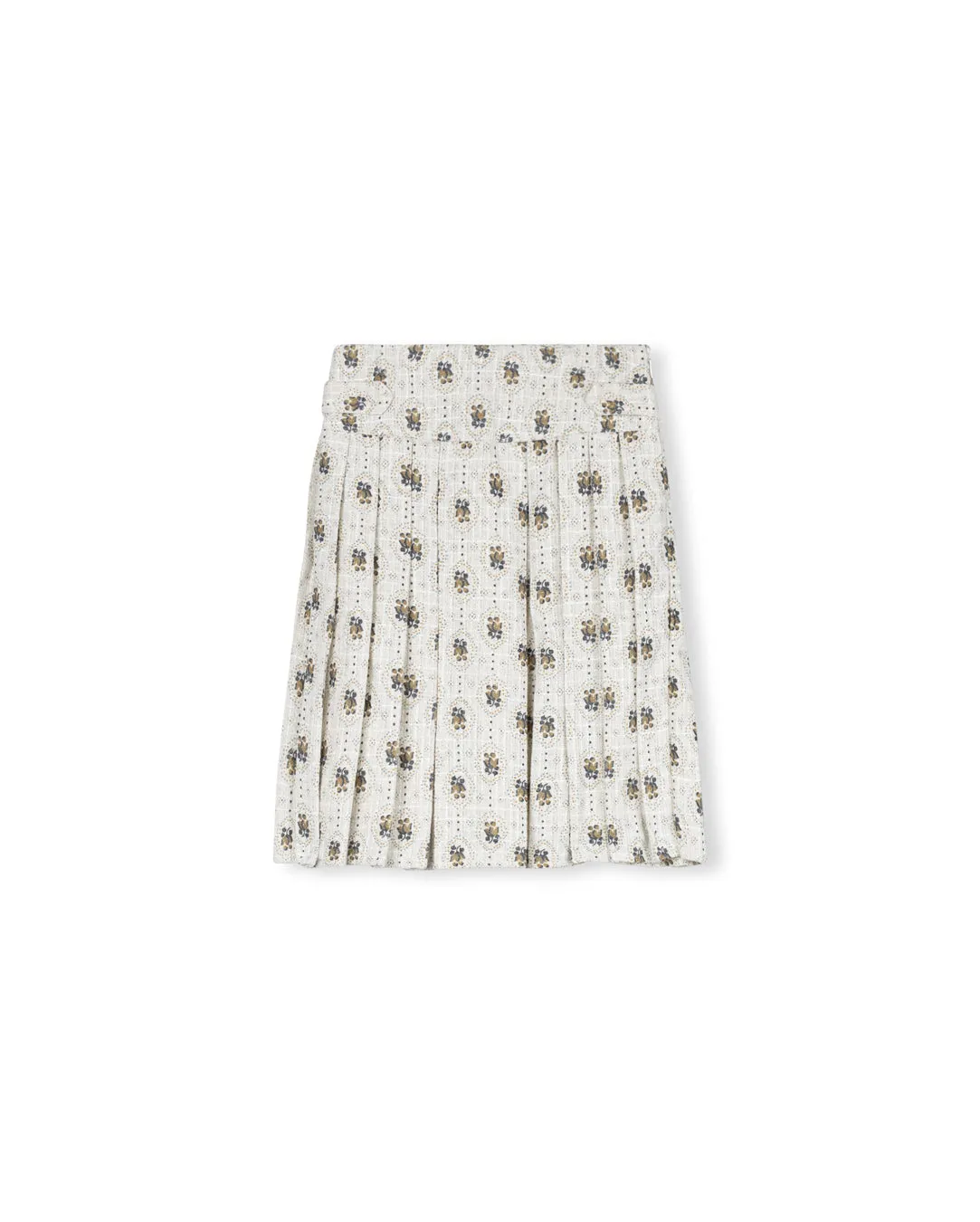 Comfort First Minimal Vibes Breed Shimmer Floral Printed Pleated Skirt