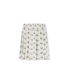 Breed Shimmer Floral Printed Pleated Skirt Hygienic Coating