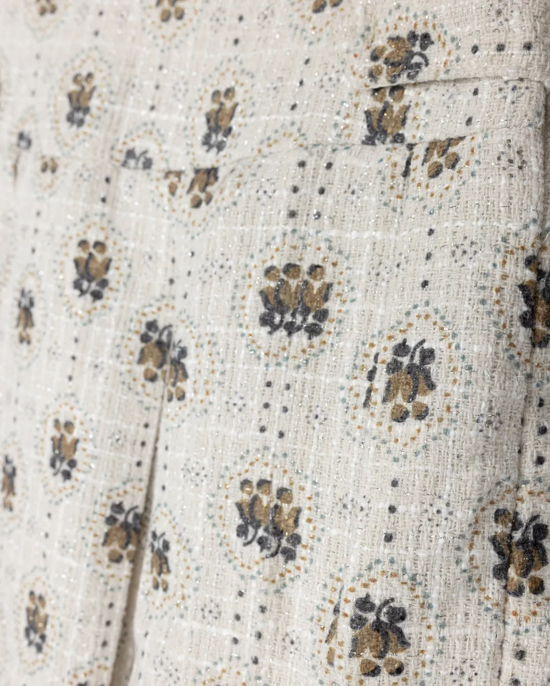 Geometric Print Breed Shimmer Floral Printed Pleated Skirt