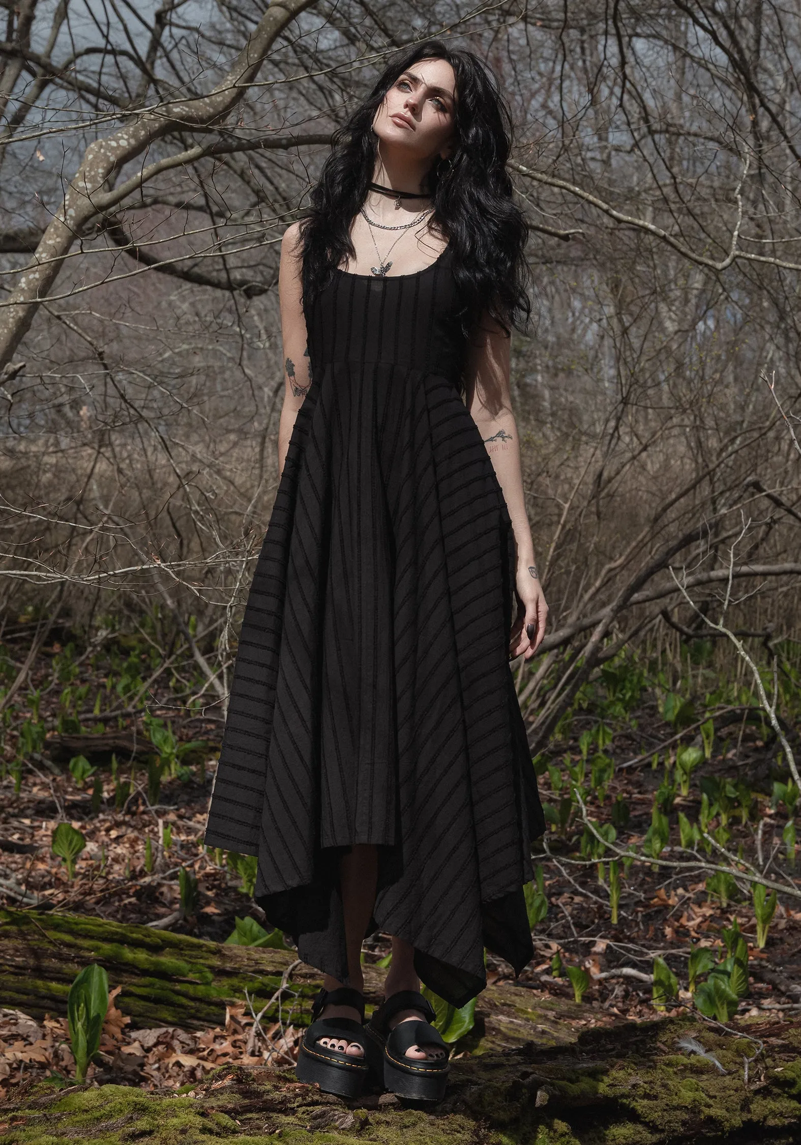 Work Vibes Soft Detail Blythe Handkerchief Hem Midaxi Dress