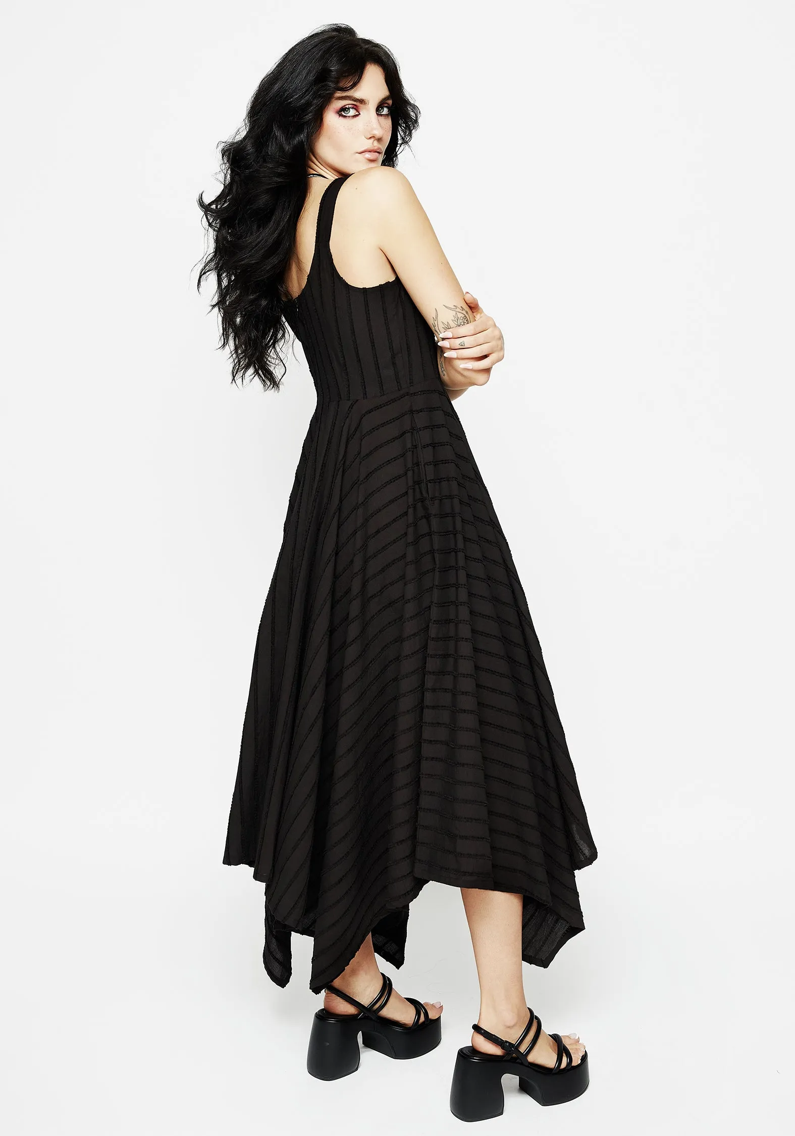 Blythe Handkerchief Hem Midaxi Dress Lightweight Feel