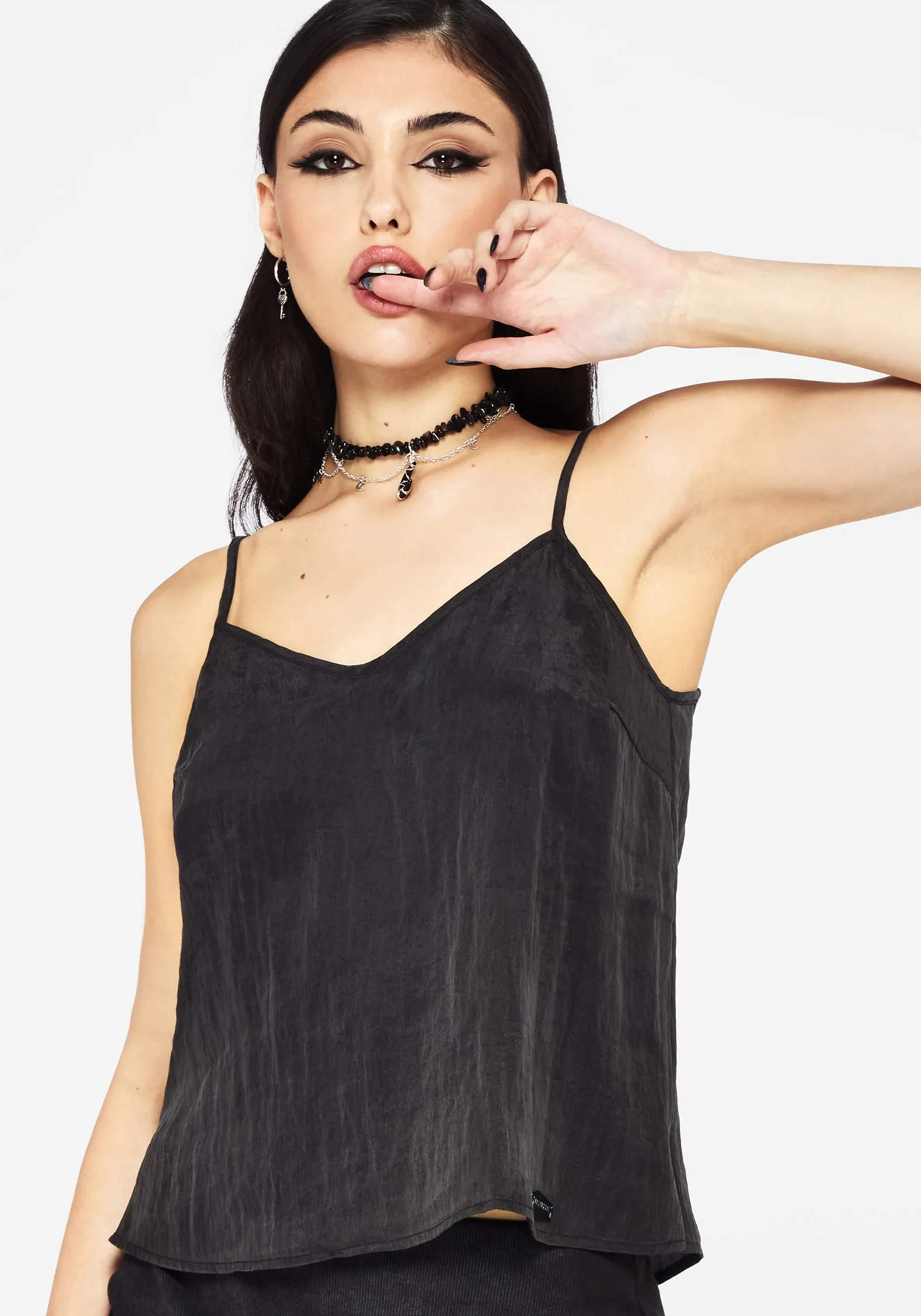 Self Fabric Tie Closure Thermal Regulation Technology Maeve Lyocell Blend Cami Top