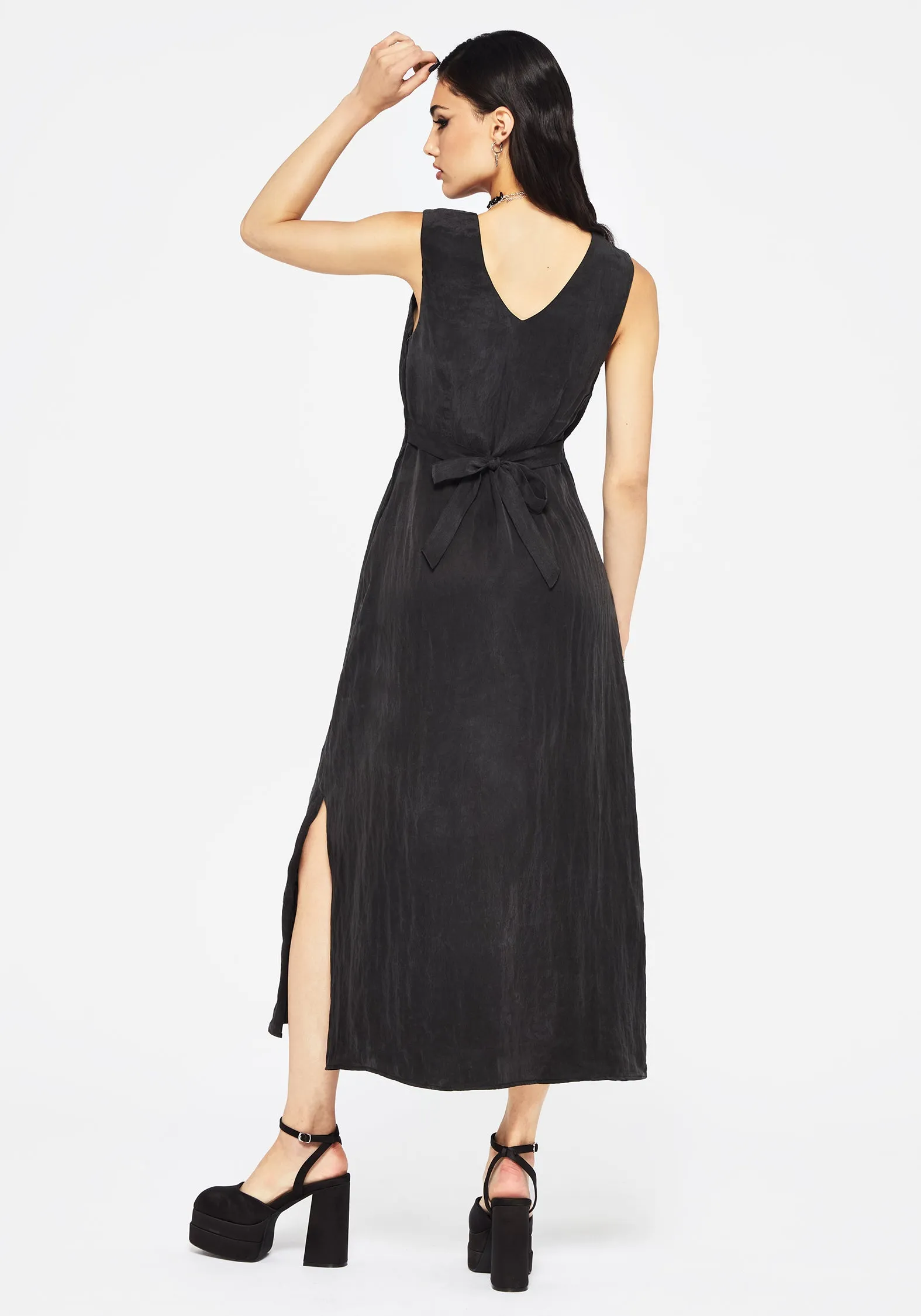 High-Neck Euro Ease Maeve Lyocell Blend Floral Embroidered Cami Maxi Dress