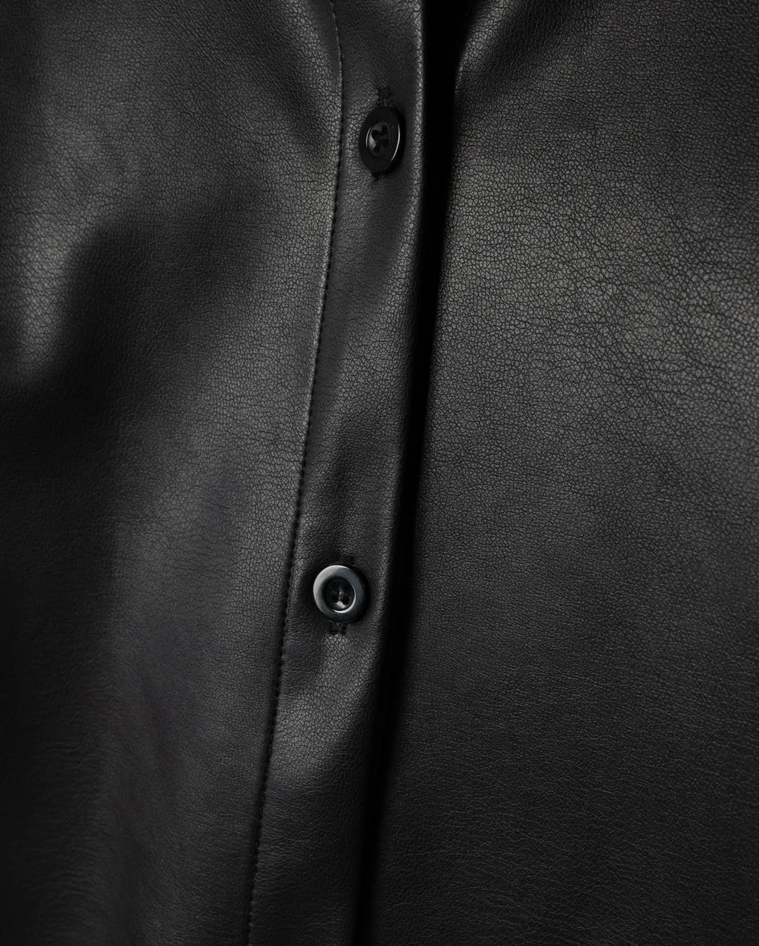 simple design Alhama Leather Button Down Shacket