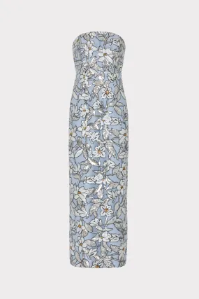Magnolia Silver Floral Sequins Maxi Dress Trendy summer outfit