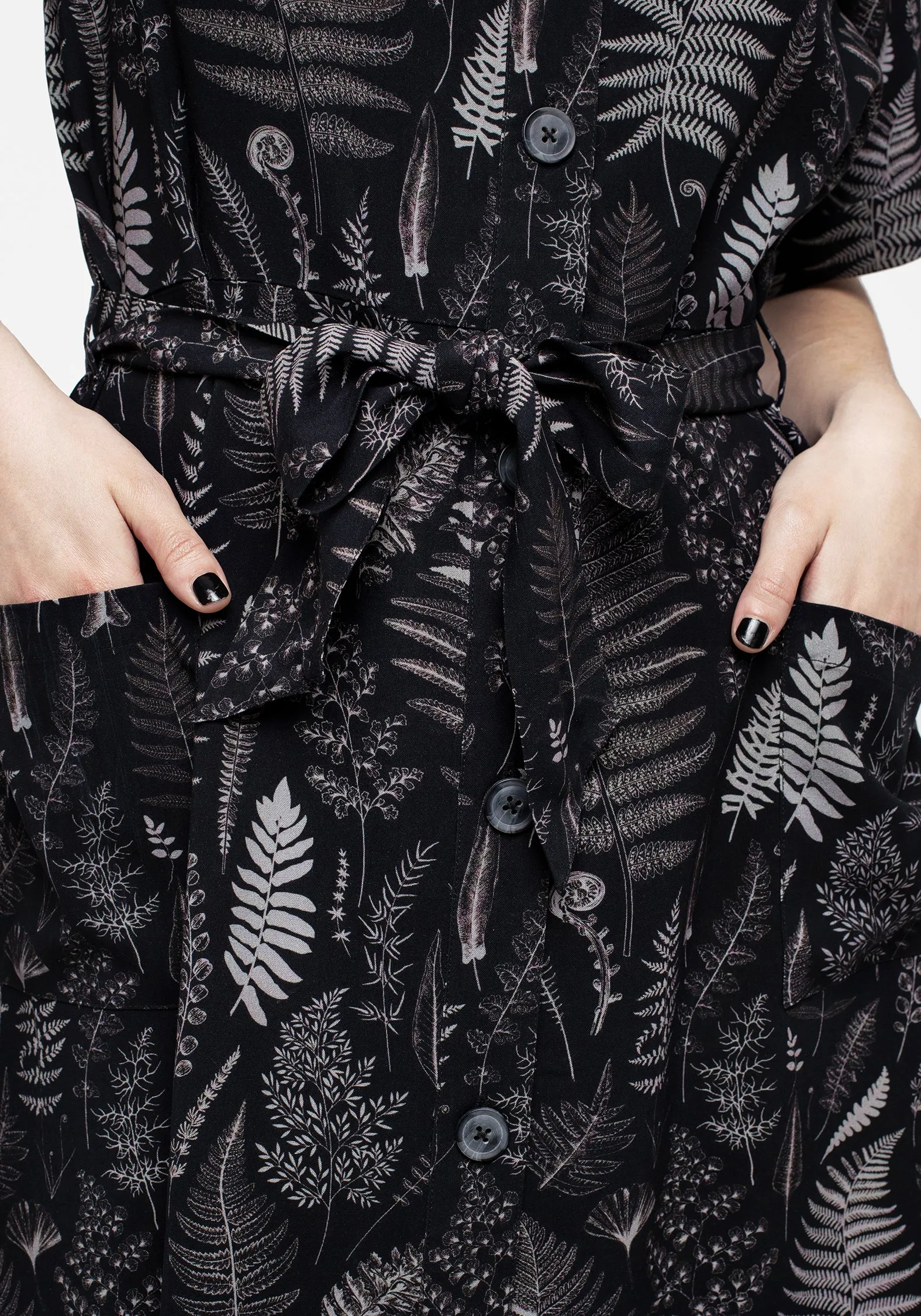 Soft Harmony Weekend Favorite Maidenhair Midi Short Sleeve Shirt Dress