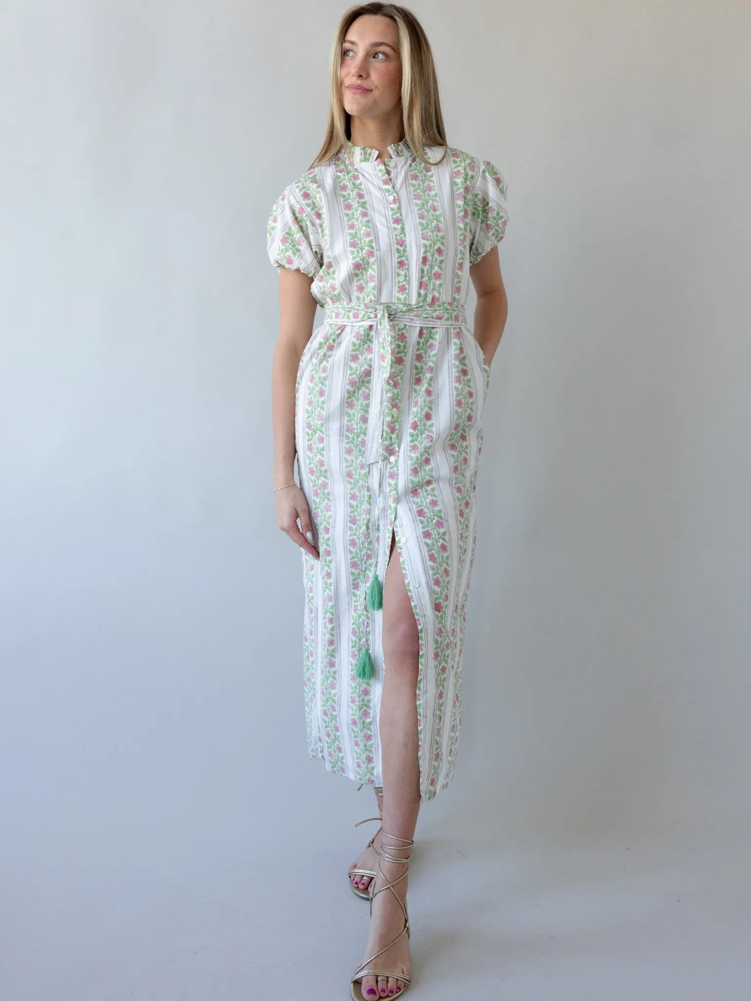 Modern and Feminine Maison De Frederic Pink Maxi Dress