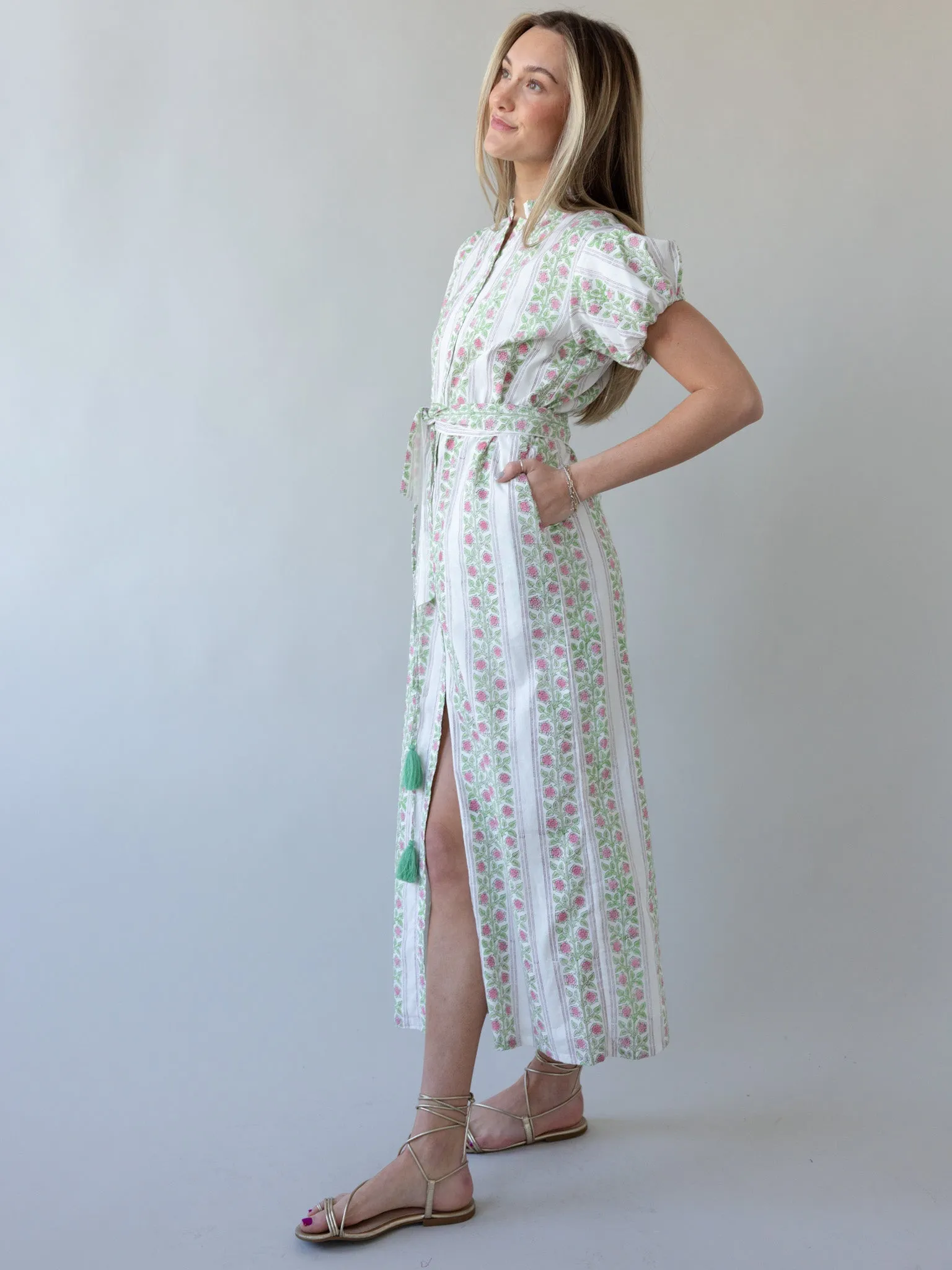 solo wear Maison De Frederic Pink Maxi Dress