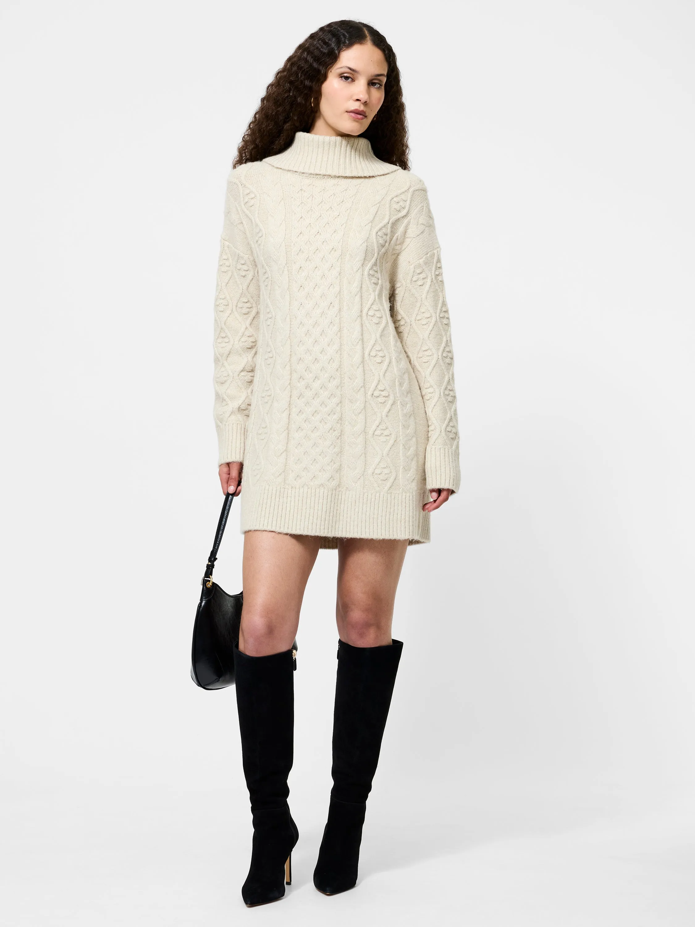 Makira Knit Turtleneck Mini Dress Modern Motion Coral Soft