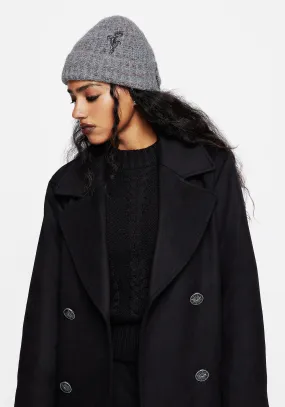 Mandragore Embroidered Knit Beanie Tencel Blend Material