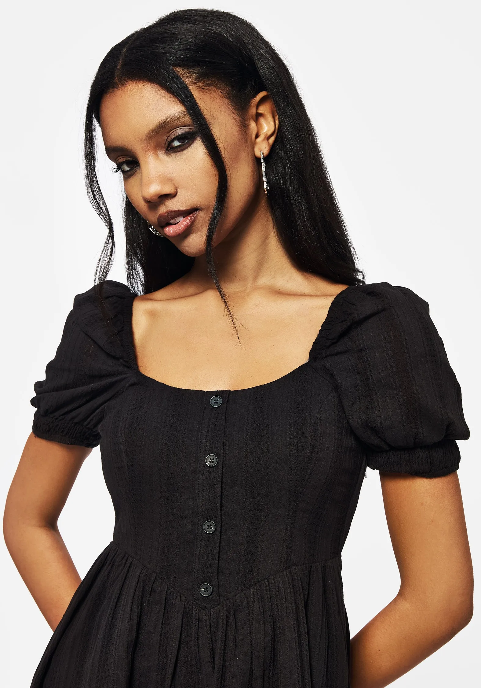 Classic Touch Sheer Layer Marcia Broderie Mini Dress