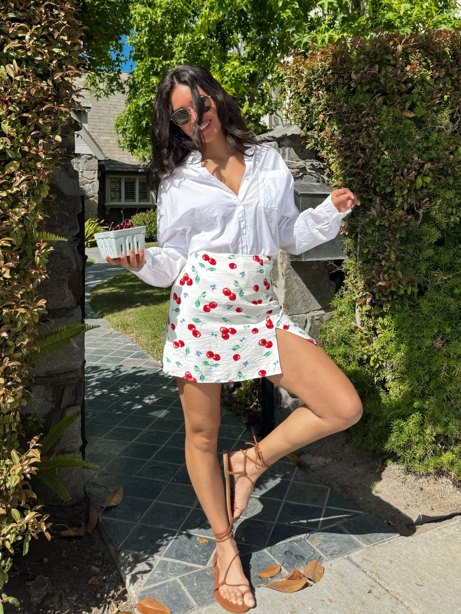 Maribel Cherry Mini Skirt - Final Sale Stretchable Cuffs Subtle Details