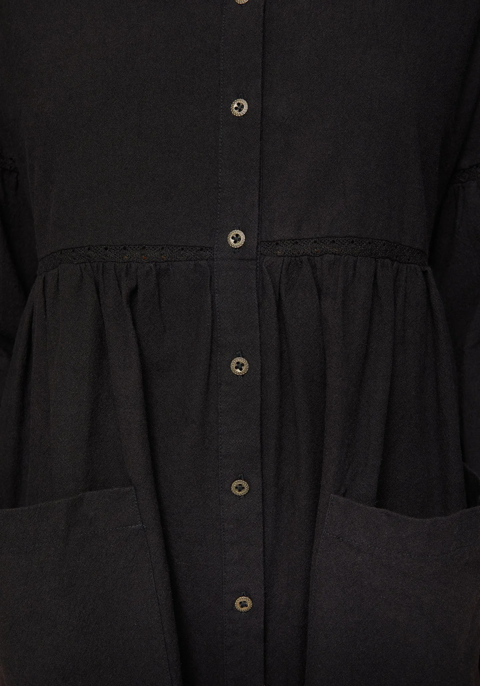 Marigold Cotton Button Up Smock Mini Dress soft fit Timeless Comfort