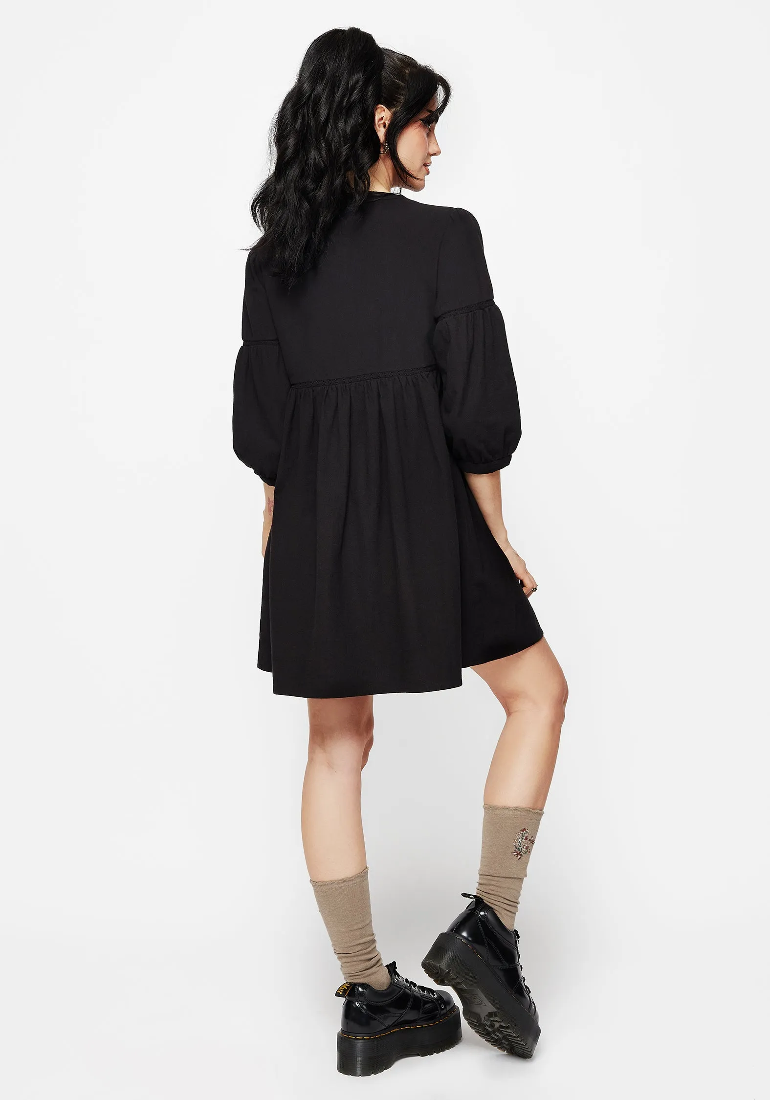 All Fit Style Mix-And-Match Marigold Cotton Button Up Smock Mini Dress