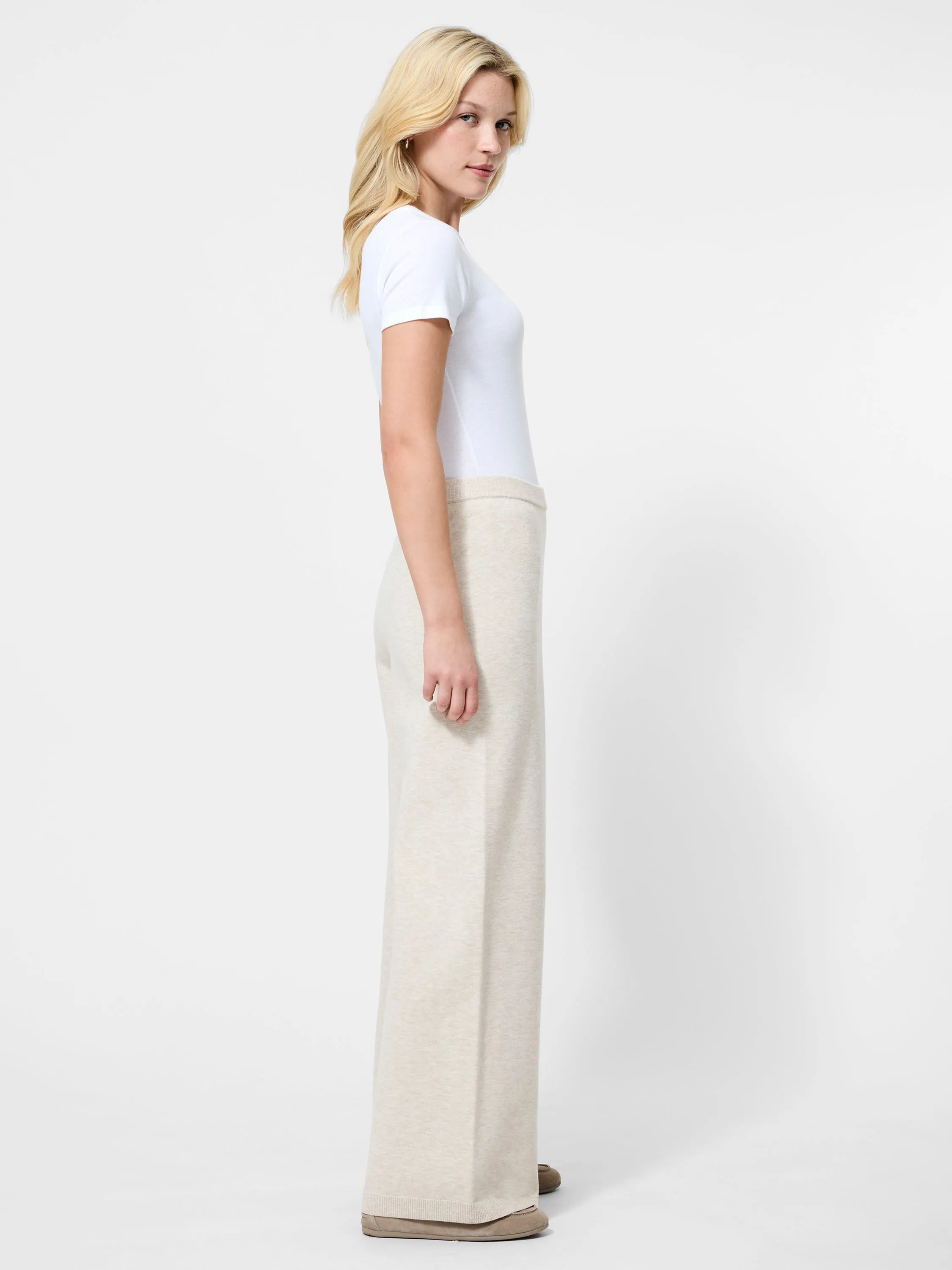 Layer Comfort OrganicCottonBlend Marley Knit Wide Leg Pant
