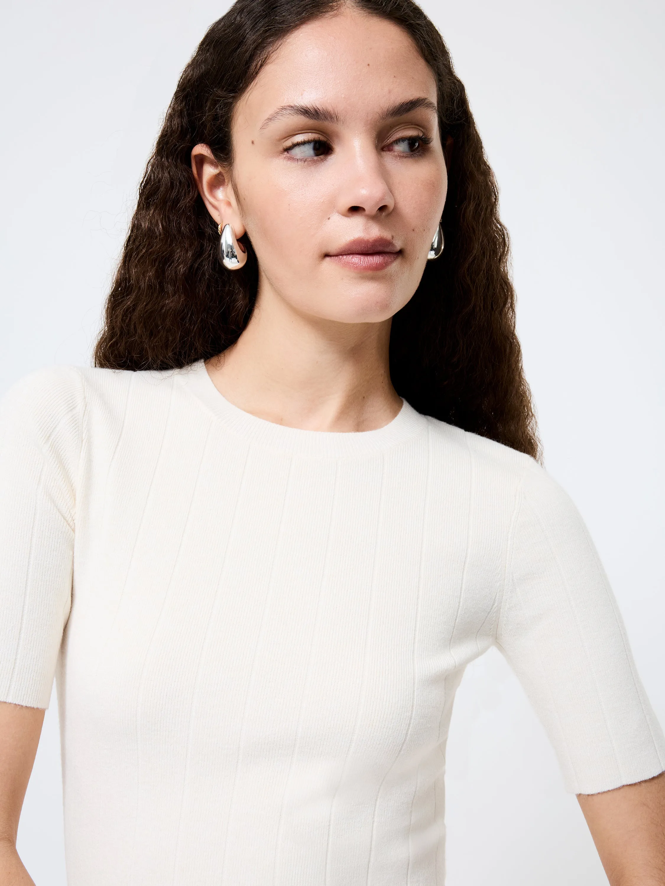 Marley Knit Wide Rib Top Non Restrictive Cut MultiFunctionalDesign