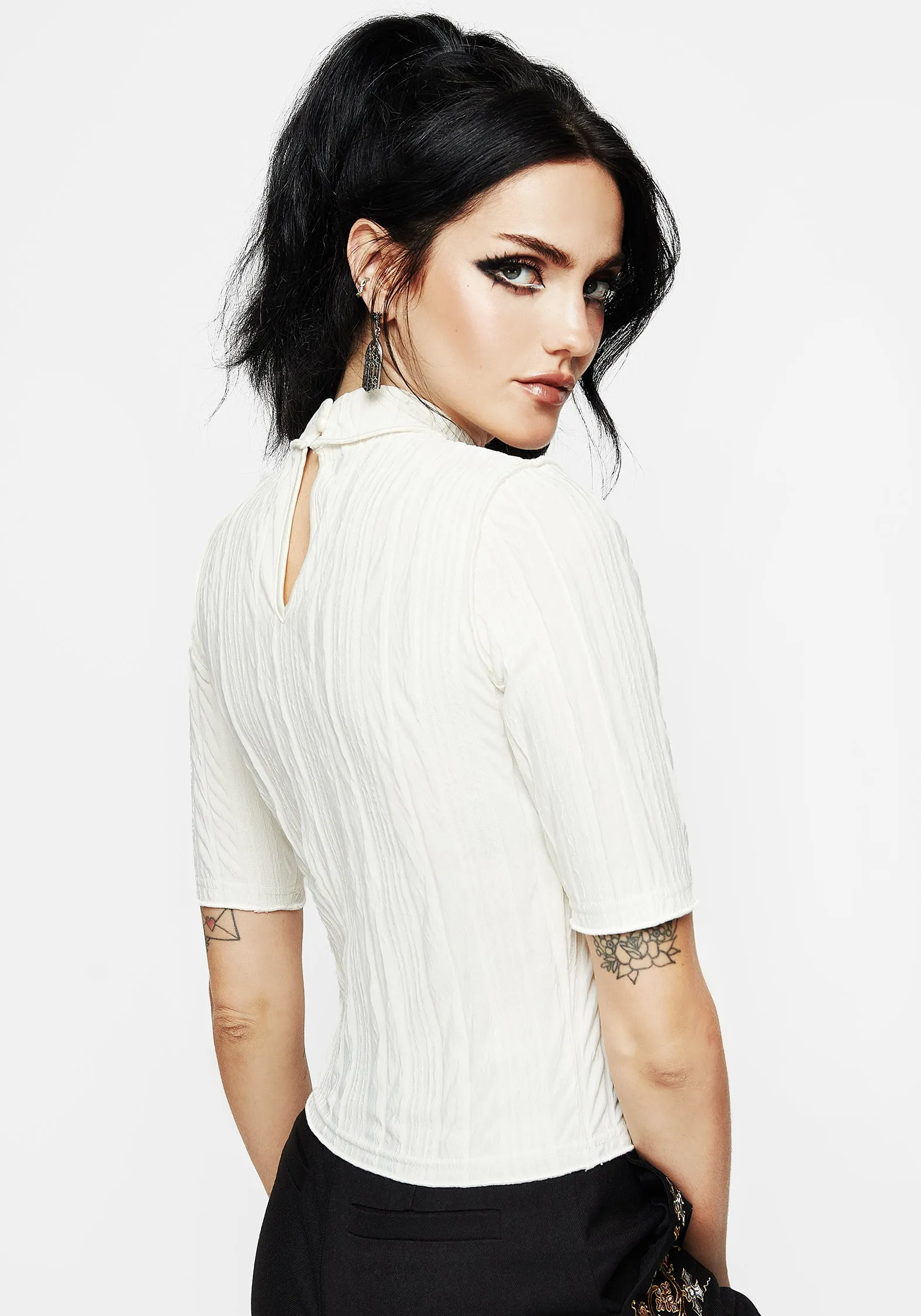 Marsh Lettuce Hem Jersey Crop Top Eco Friendly Fabric