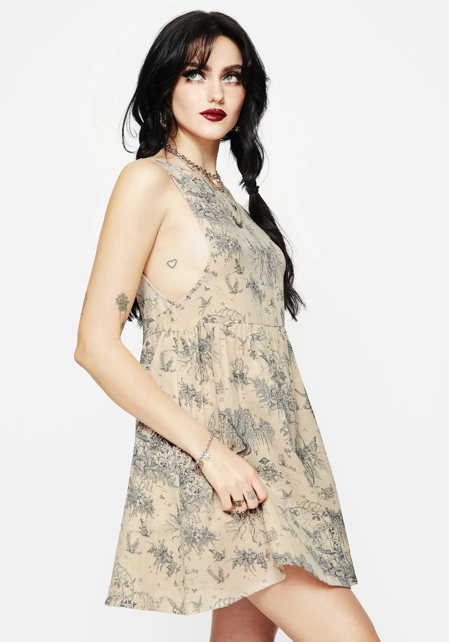 Comfortable Look Bride Side Maypole Cotton Print Mini Smock Dress