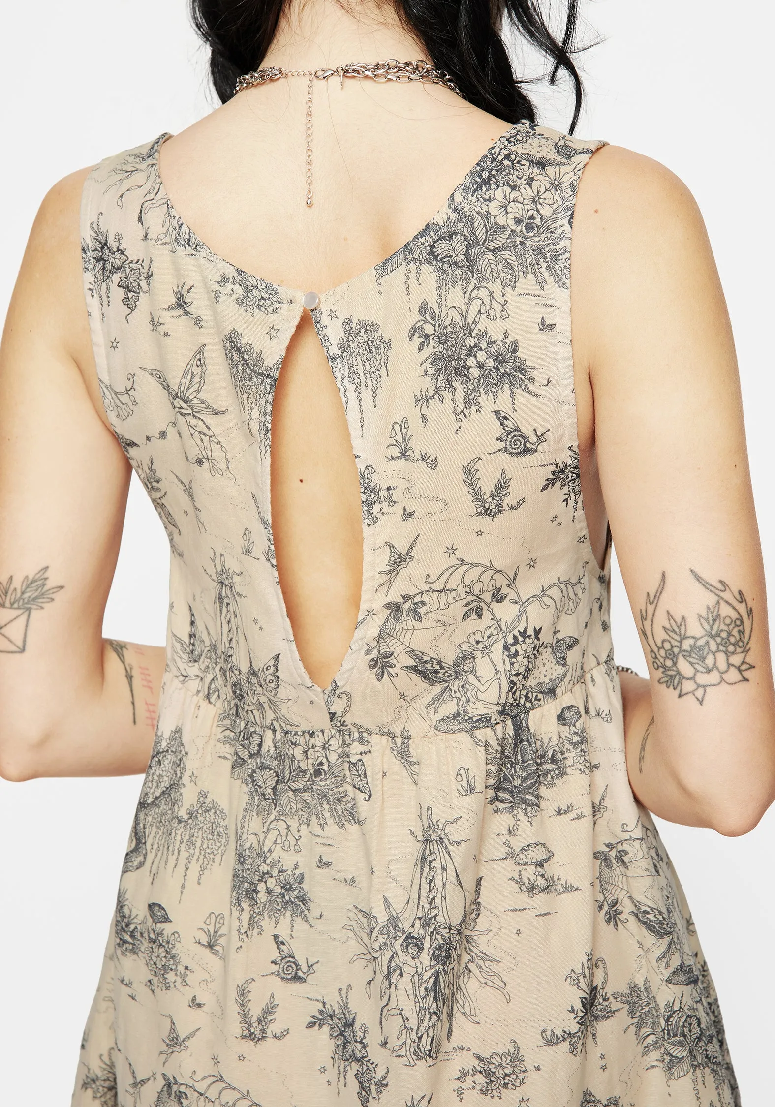 Fall Layer Maypole Cotton Print Mini Smock Dress