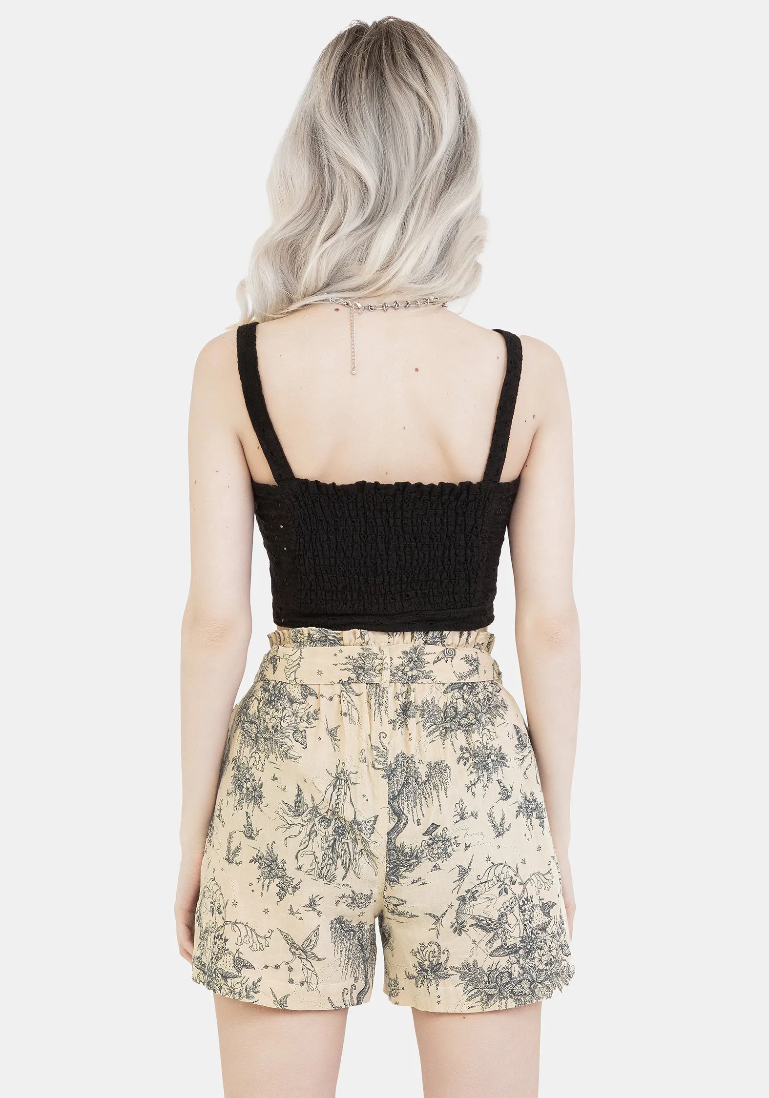 Maypole Cotton Print Paperbag Shorts Flexible Material