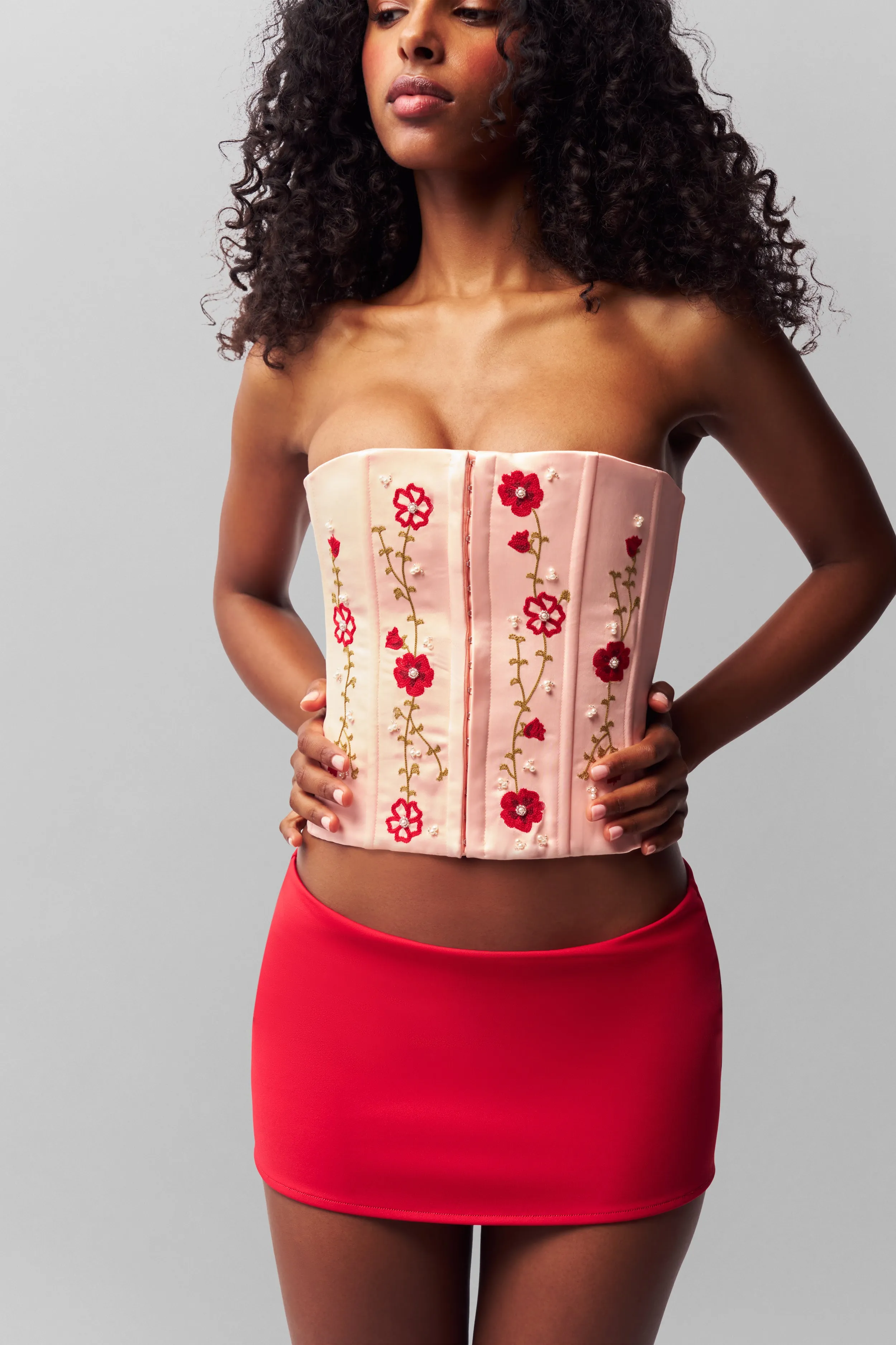 Ultra Fine Yarn Non Restrictive Fit Meadows Satin Corset