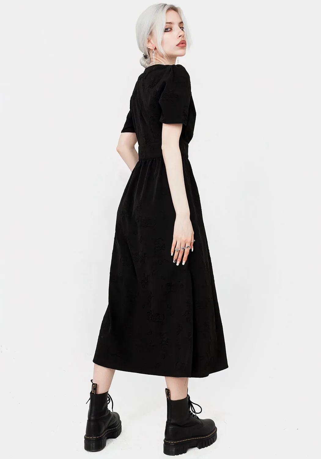 Medea Jacquard V-Neck Midaxi Dress Trend Fit